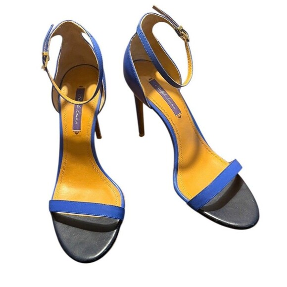 Ralph Lauren Purple Label Sonkia Two-Tone Blue Nappa Leather Stiletto Heels 8.5 - Picture 8 of 16